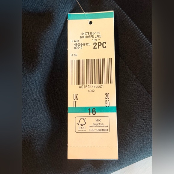 Women’s Le Suit 2 Pieces Jacket (s-14) Long Skirt (s-16) Padded Shoulders Black - Picture 13 of 16